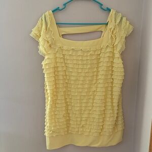 Cato Light Yellow Ruffled Blouse